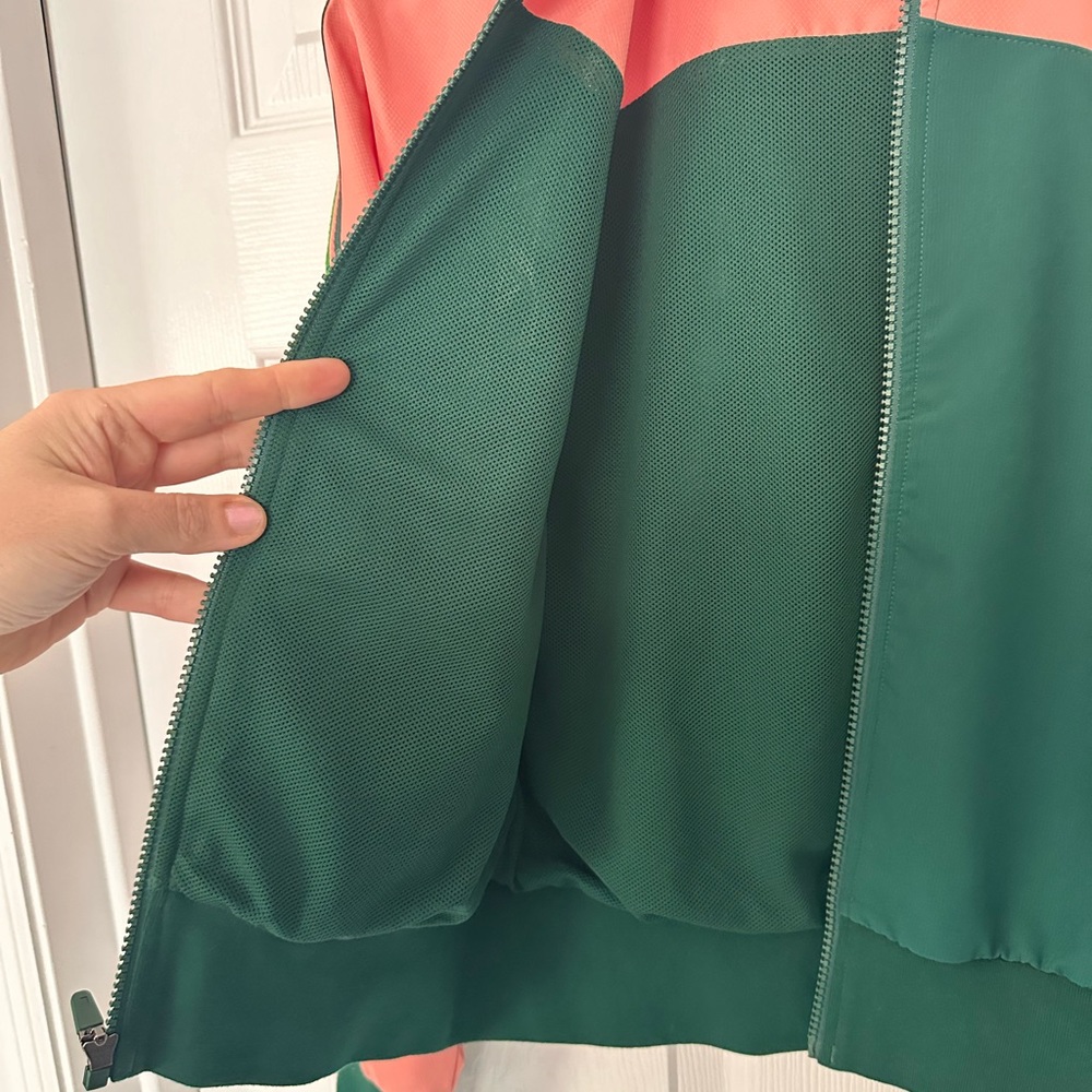 Lacoste Pink and Green Colorblock Zip Teddy Jacket - Picture 7 of 8